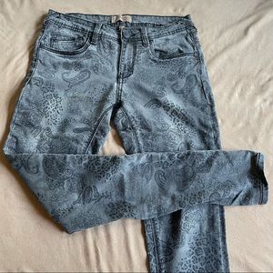 Splash Gray Printed Stretch Jeans - Size 26